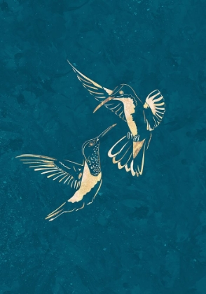 Picture of GOLD HUMMINGBIRD LINE ART SILHOUETTES 3