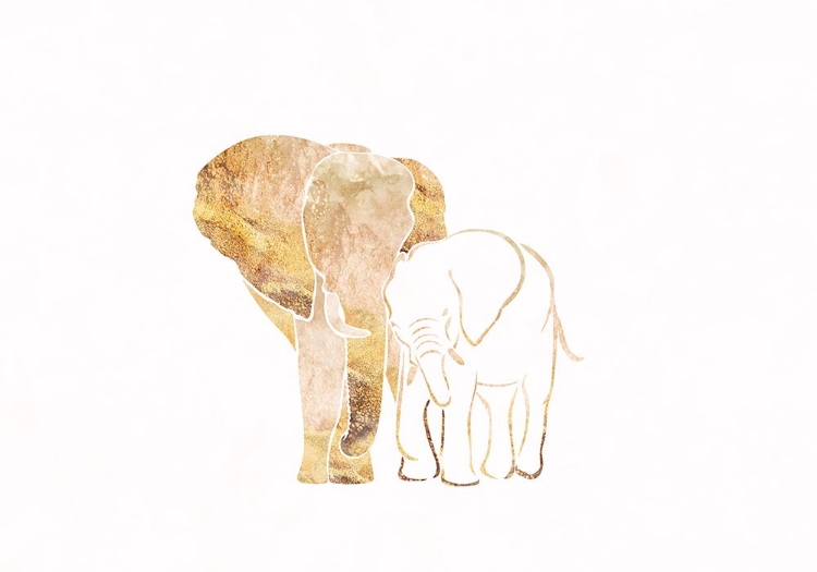 Picture of GOLD ELEPHANT LINE ART SILHOUETTES 1