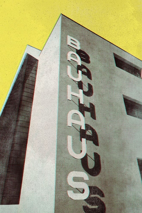 Picture of BAUHAUS DESSAU ARCHITECTURE IN VINTAGE MAGAZINE STYLE