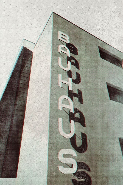 Picture of BAUHAUS DESSAU ARCHITECTURE IN VINTAGE MAGAZINE STYLE I