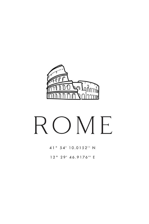 Picture of ROME COORDINATES WITH COLOSSEUM SKETCH