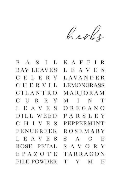 Picture of LIST OF HERBS