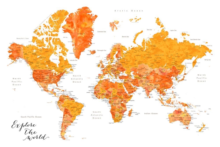 Picture of EXPLORE WORLD MAP WITH CITIES - CARLOTTA