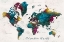 Picture of CHARLEENA WORLD MAP WITH CITIES - ADVENTURE AWAITS