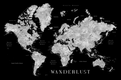 Picture of BAIBAH WORLD MAP WITH CITIES - WANDERLUST