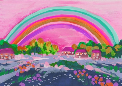 Picture of COUNTRYSIDE RAINBOW ON PINK