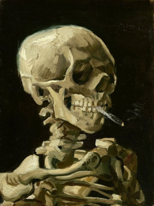 Picture of HEAD OF A SKELETON WITH A BURNING CIGARETTE