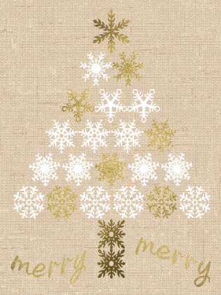Picture of BURLAP LACE GOLD XMAS 1
