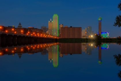 Picture of DALLAS SKYLINE AND REFLECTION AT TWILIGHT