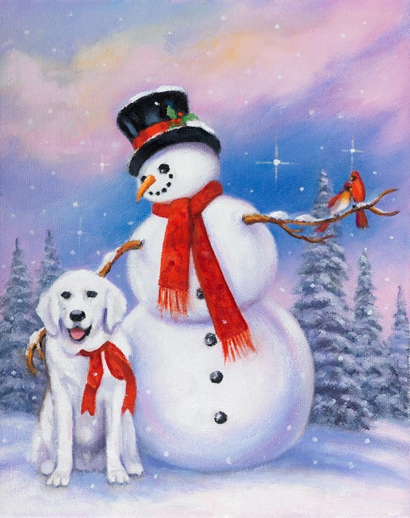 Picture of SNOWMAN AND DOG