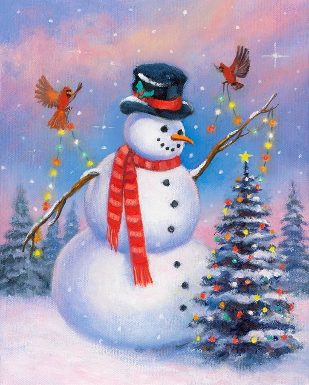 Picture of SNOWMAN DECORATING THE TREE