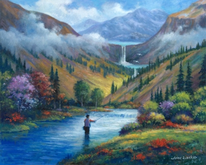 Picture of VISTA VIEW OF A FLY FISHERMAN