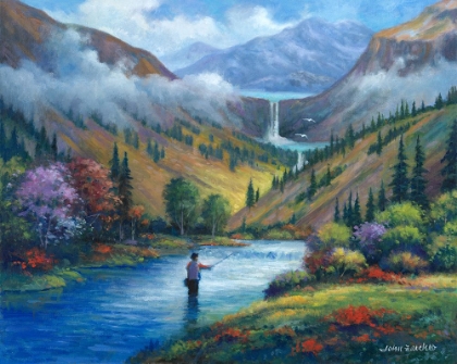 Picture of VISTA VIEW OF A FLY FISHERMAN