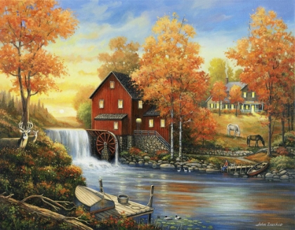 Picture of AUTUMN SUNSET AT THE OLD MILL