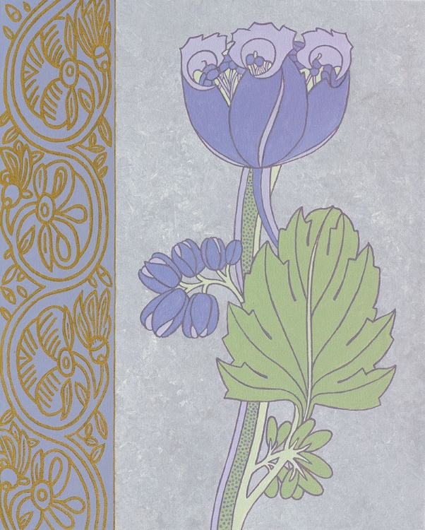 Picture of BLUE TULIP WITH LEFT BORDER