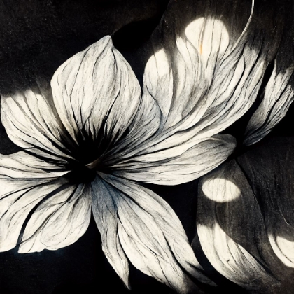 Picture of B001 FLOWERS BLACK WHITE