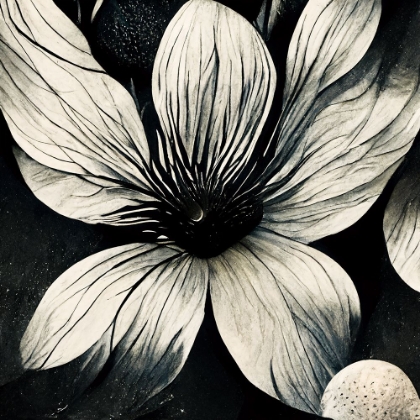 Picture of B005 FLOWERS BLACK WHITE