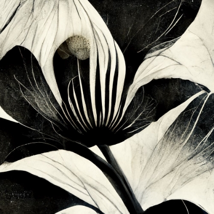 Picture of B006 FLOWERS BLACK WHITE