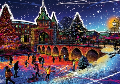 Picture of C003 COLORFUL CITYVIEW DUTCH CITY OF HOORN CHRISTMAS
