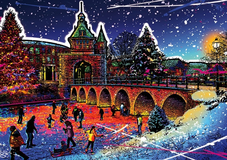 Picture of C003 COLORFUL CITYVIEW DUTCH CITY OF HOORN CHRISTMAS
