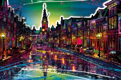 Picture of C006 COLORFUL CITYVIEW OF DUTCH CITY OF ALKMAAR