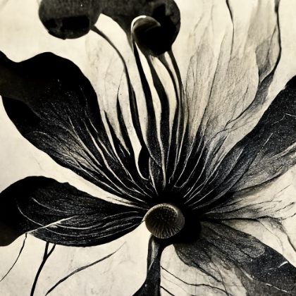 Picture of B014 FLOWERS BLACK WHITE