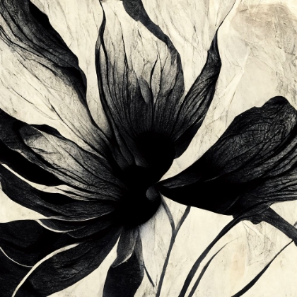 Picture of B016 FLOWERS BLACK WHITE