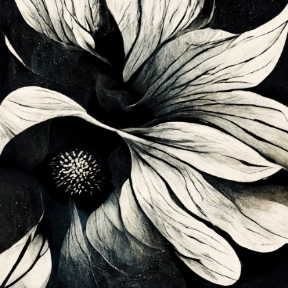 Picture of B018 FLOWERS BLACK WHITE