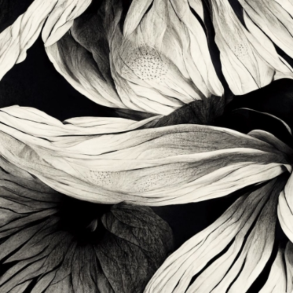 Picture of B023 FLOWERS BLACK WHITE