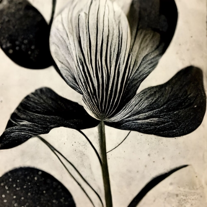 Picture of B026 FLOWERS BLACK WHITE