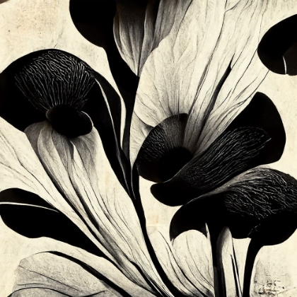 Picture of B027 FLOWERS BLACK WHITE