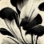 Picture of B027 FLOWERS BLACK WHITE