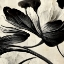 Picture of B033 FLOWERS BLACK WHITE