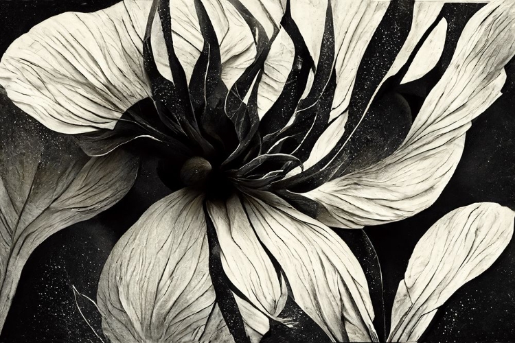 Picture of B040 FLOWERS BLACK WHITE