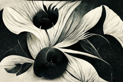 Picture of B042 FLOWERS BLACK WHITE