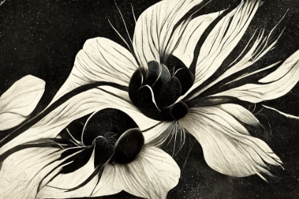 Picture of B047 FLOWERS BLACK WHITE