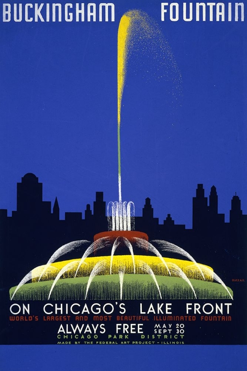 Picture of BUCKINGHAM FOUNTAIN-CHICAGO TRAVEL POSTER