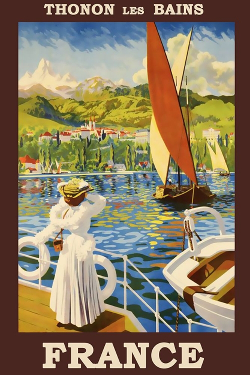 Picture of THONON LES BAINS-FRANCE VINTAGE TRAVEL POSTER