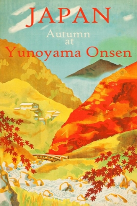 Picture of AUTUMN AT YUNOYAMA ONSEN JAPANESE TRAVEL POSTER