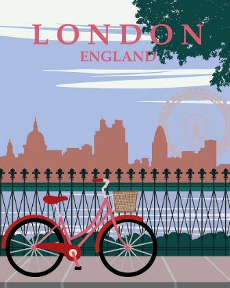Picture of LONDON RED BIKE TRAVEL POSTER