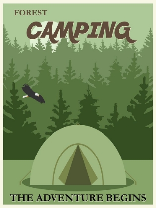 Picture of VINTAGE FOREST CAMPING TENT POSTER