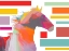 Picture of ORANGE ABSTRACT MODERN HORSE BLOCK