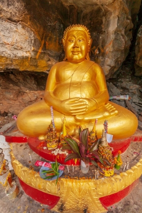 Picture of LAOS- LUANG PRABANG. VAT THAMMO THAYARAM ON MOUNT PHOUSI. FAT BUDDHA STATUE.
