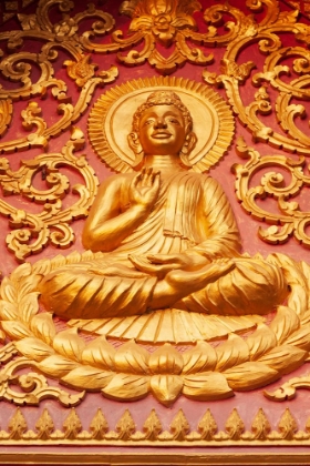 Picture of LAOS- LUANG PRABANG. GOLDEN RELIEF CARVING OF BUDDHA.