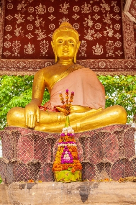 Picture of LAOS- LUANG PRABANG. GOLDEN BUDDHA STATUE AND ALTAR.