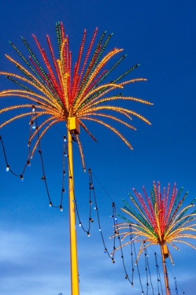 Picture of KUALA LUMPUR- WEST MALAYSIA. COLORFUL LIGHTS LOOKING LIKE PALM TREES.