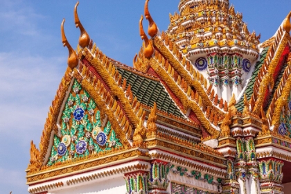 Picture of THAILAND- BANGKOK. WAT PHRA KAEW (TEMPLE OF THE EMERALD BUDDHA). ORNATE ROOF.