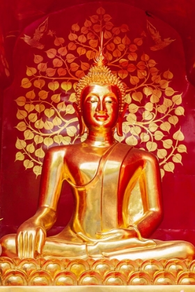 Picture of CHIANG MAI- THAILAND. WAT PHAN ON. BUDDHA STATUE WITHIN CHEDI.