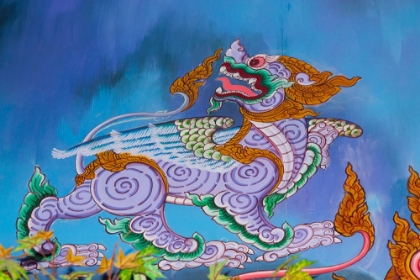 Picture of THAILAND- PHUKET. MURAL OF MYTHICAL CREATURES. WINGED LION.