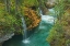 Picture of CANADA- ALBERTA- JASPER NATIONAL PARK. OVERVIEW OF MALIGNE RIVER FLOWING THROUGH MALIGNE CANYON.